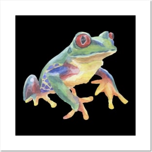 Tropical green frog Posters and Art